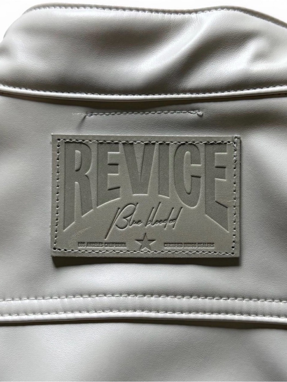 Revice Cropped Ivory Zip-Front Women's Faux Leather Moto Jacket - Picture 3 of 8